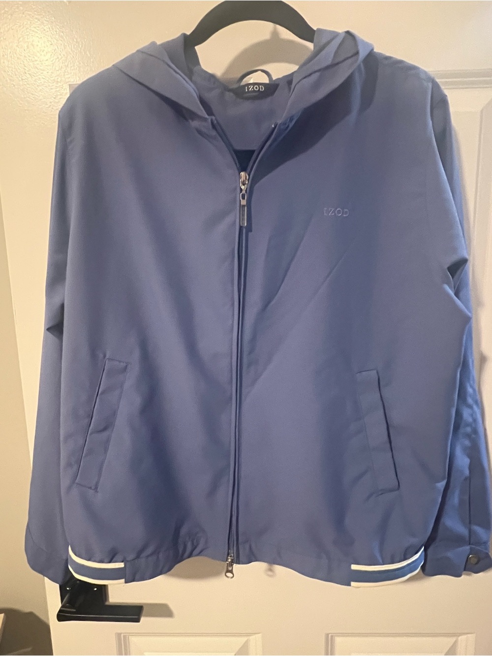IZOD Women Light Blue Hooded Zip Jacket